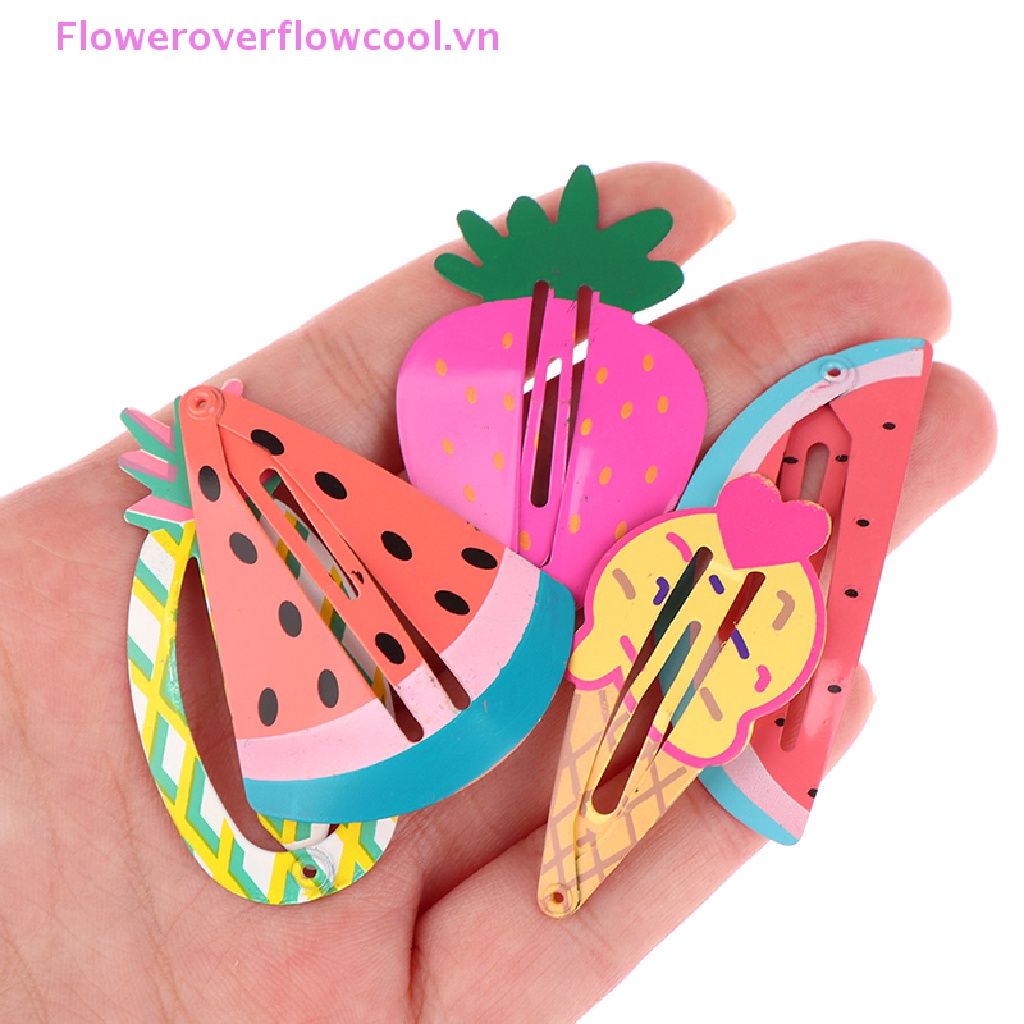 Bộ 2 Kẹp Tóc Họa Tiết Hoạt Hình Dễ Thương Cho Bé Gái