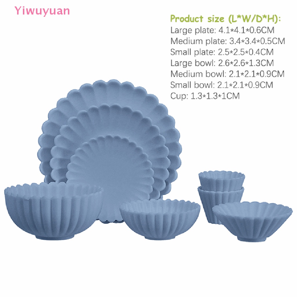 1 Bộ Chén / Đĩa / Cốc / Đĩa / Đồ Ăn Trang Trí Nội Thất Nhà Búp Bê Mới 1: 6