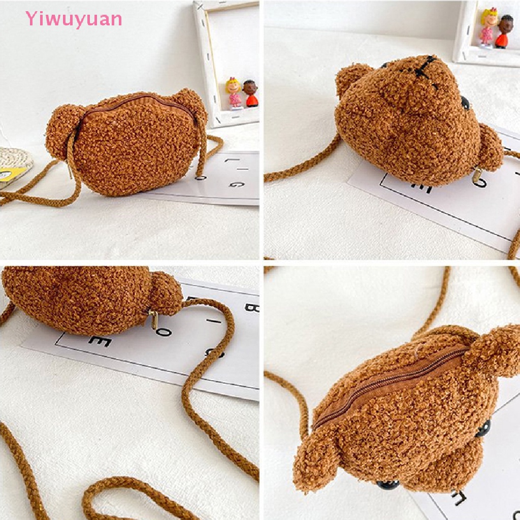 Túi Đeo Chéo Hình Gấu Nhồi Bông Dễ Thương Cho Bé Mới