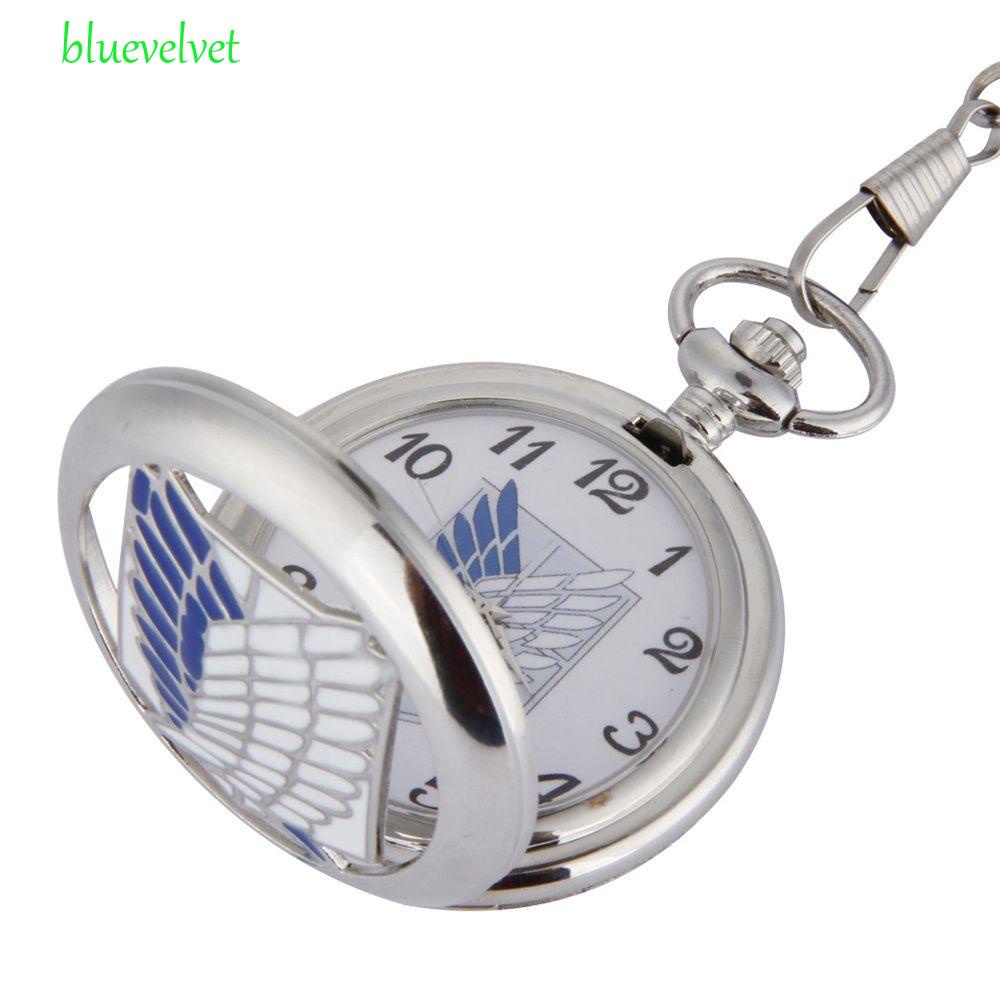 Đồng Hồ Unisex BLUEVELVET Attack On Titan Vỏ Sò Thép Không Gỉ|Đồng Hồ Quả Quýt Chạm Khắc Hình Anime