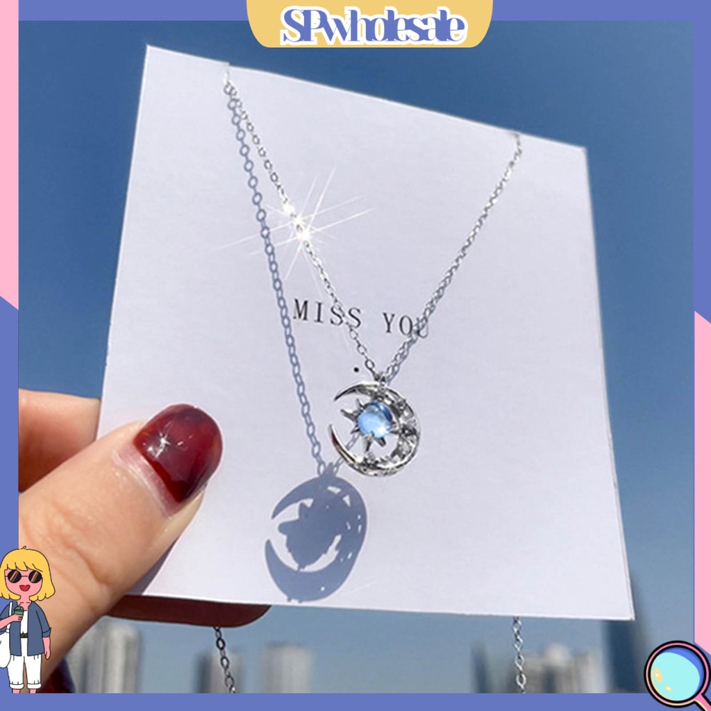 &lt;SPwholesale&gt; Vòng cổ Hợp Kim Hình Bán Nguyệt Quyến Rũ Đẹp Mắt Cho Bạn Bè