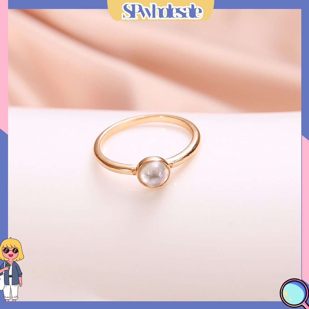 <SPwholesale> Nhẫn Mỏng Đính Ngọc Trai Giả Thanh Lịch Cho Nữ