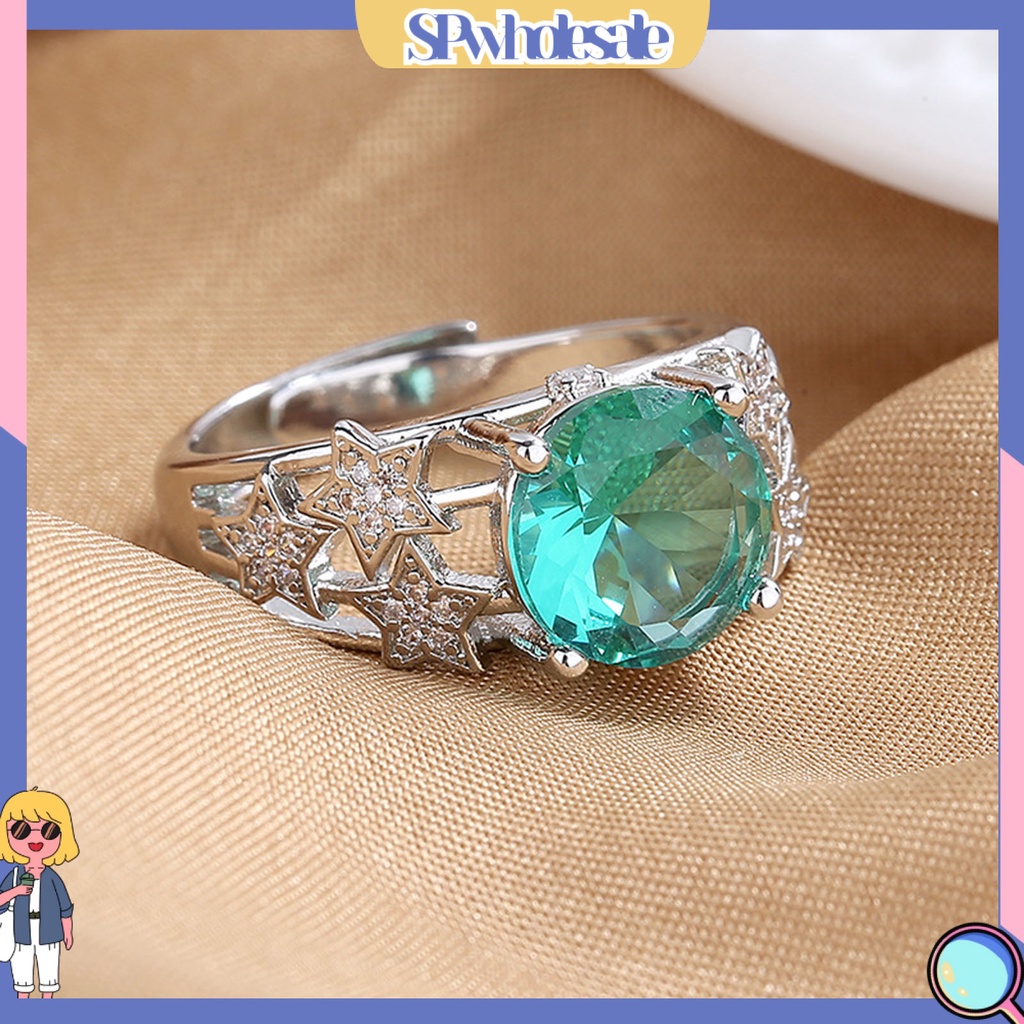 <SPwholesale> Nhẫn Hở Hình Ngôi Sao Năm Cánh Đính Đá Thời Trang Cho Nữ