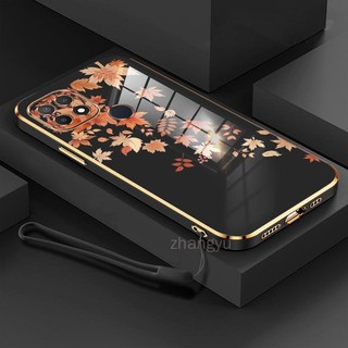 ốp lưng OPPO A15 OPPO A15S A35 Mạ điện Maple Leaf mẫu trường hợp điện thoại Vỏ Bao Da Siêu Mỏng Chống Sốc Cho Ốp ĐiệN ThoạI OPPO A15 OPPO A15S A35