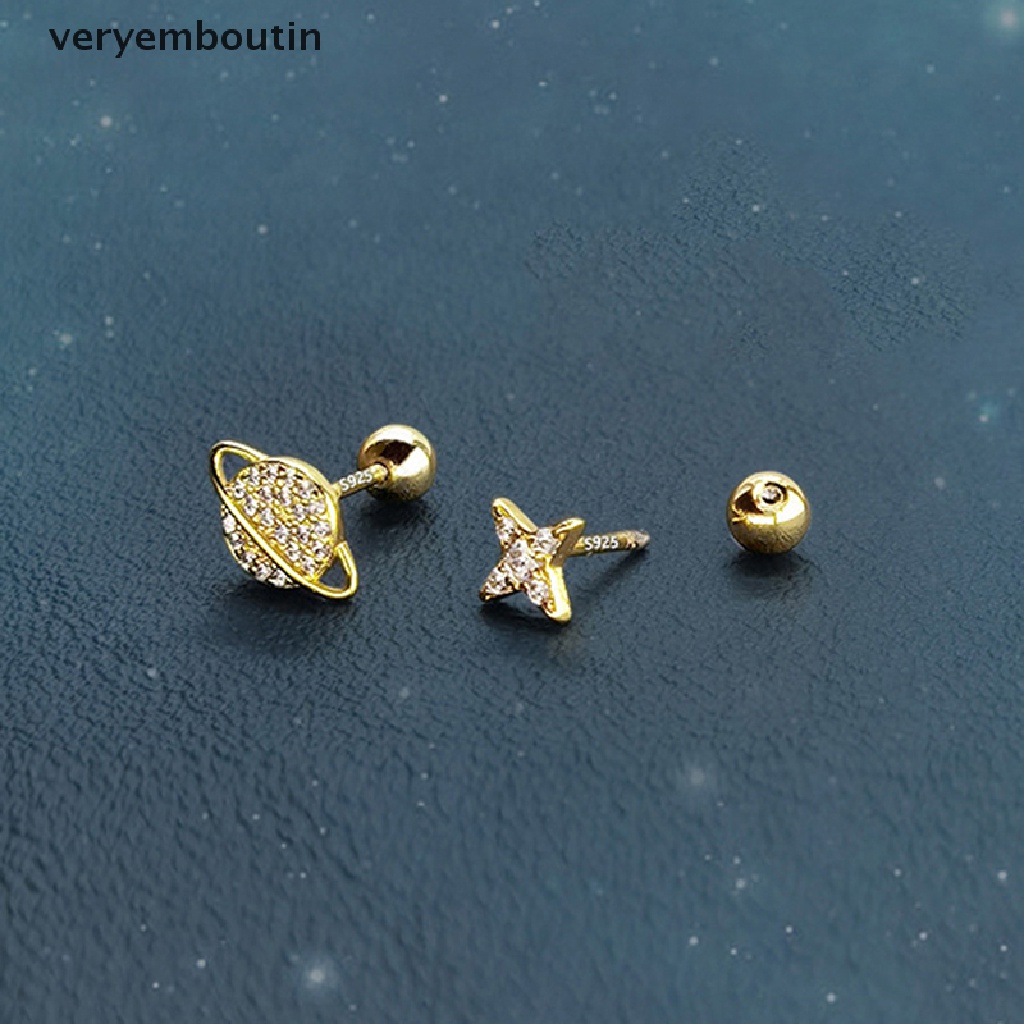 1 Đôi Bông Tai Đính Đá Zircon Hình Ngôi Sao Thời Trang Dành Cho Nữ