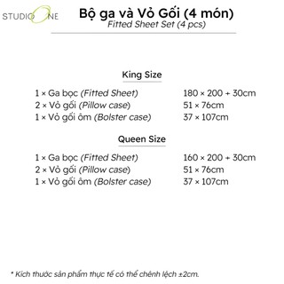 Bộ ga và Vỏ gối Studio One Denzel MicroXT Sateen, 4 món (King/Queen)