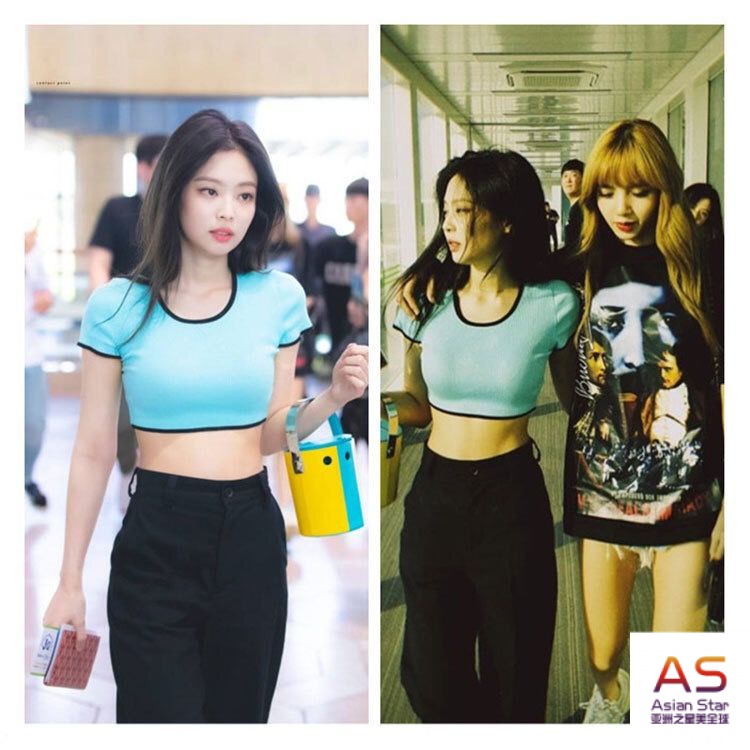 ★Ngôi Sao Châu Á Châu Á★Quần Dài Lưng Cao Dáng Ôm Phong Cách BLACKPINK Jin Zhini JENNIE Cho Nữ