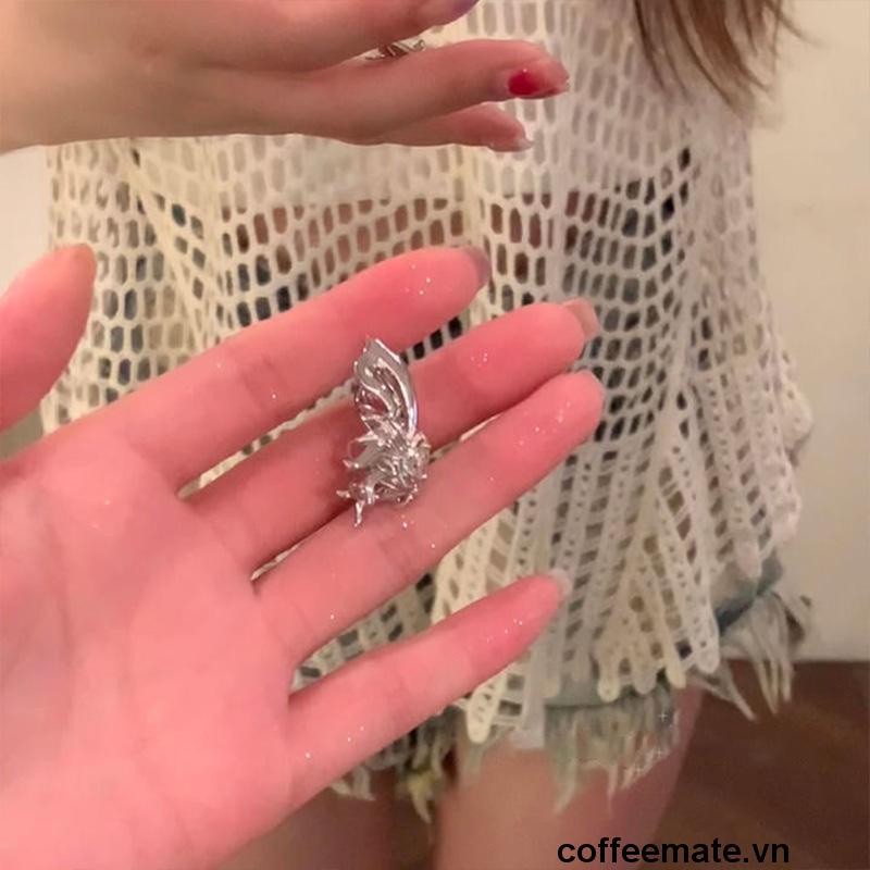 【coffeemate】⚡Khuyên Kẹp Vành Tai Không Xỏ Hình Cánh Bướm Đơn Giản Thời Trang INS Dành Cho Bạn Nữ