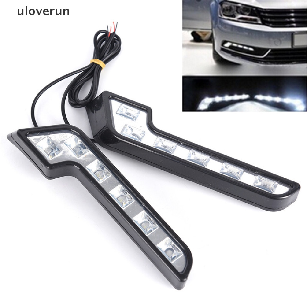 Set 2 Đèn Sương Mù 6LED 12V DRL Ánh Sáng Trắng Chuyên Dụng Dành Cho Ô Tô