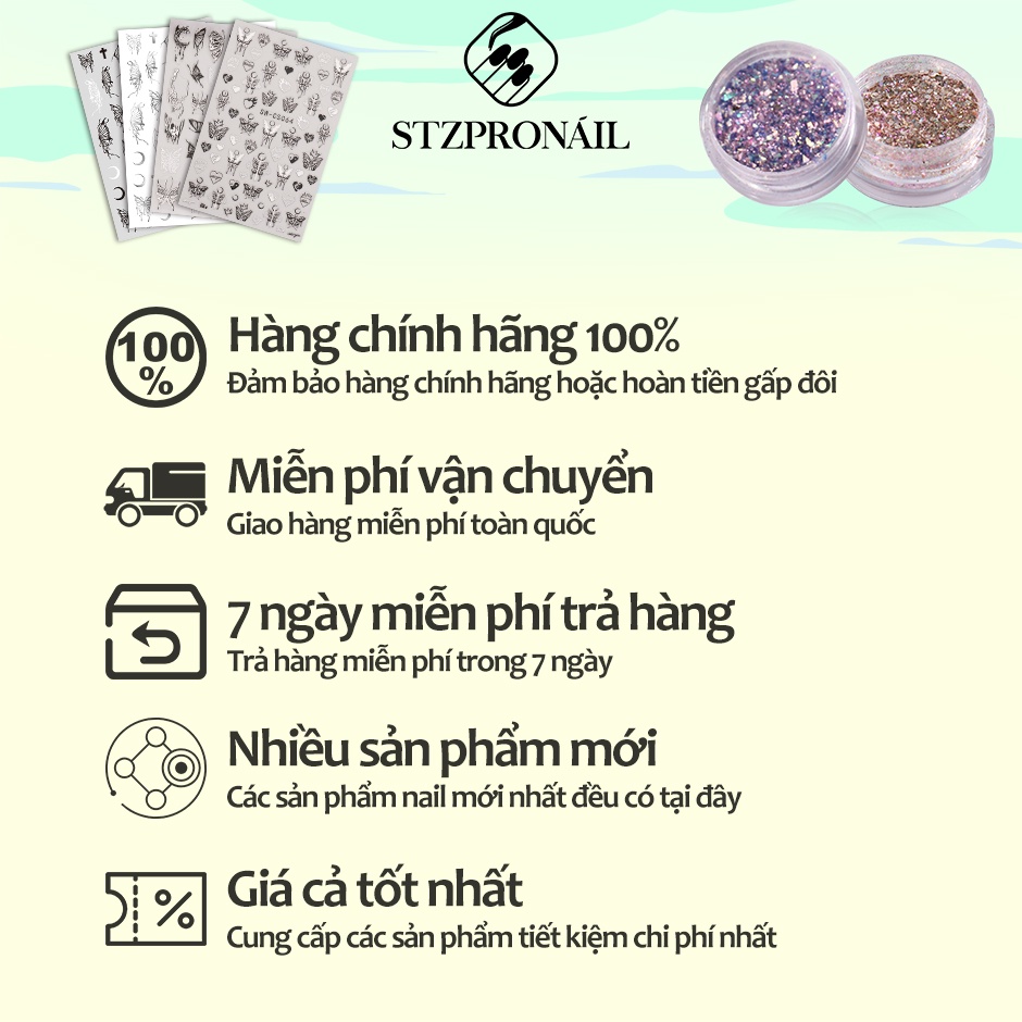 Miếng Dán Trang Trí Móng Tay Hình Trăng Sao Nhiều Màu Sắc Kiểu Pháp Xinh Xắn