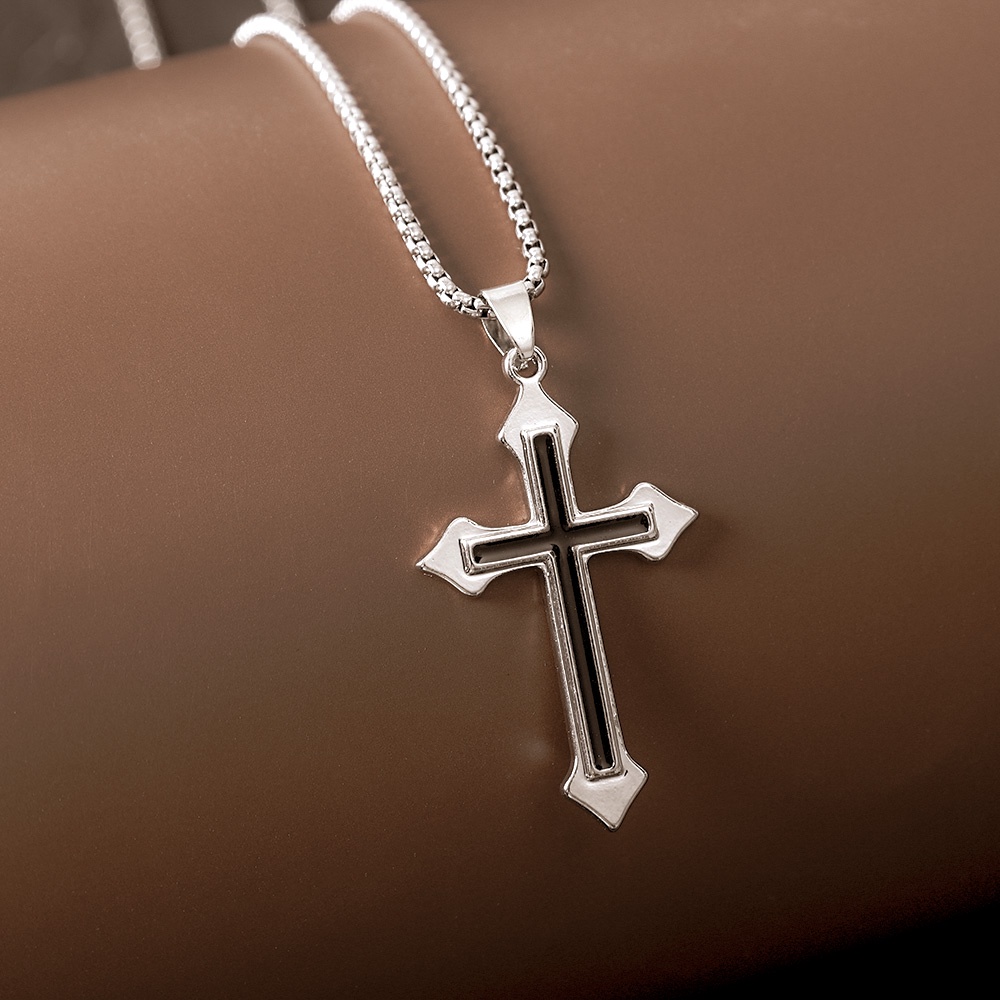 Dây Chuyền Mặt Thánh Giá / Chúa Jesus Đính Đá Pha Lê Phong Cách Đường Phố Vintage Cá Tính