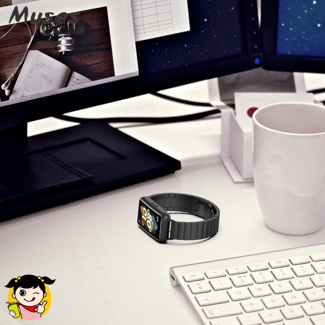 Dây Đeo Đồng Hồ Thông Minh Bằng Thép Không Gỉ 17.6cm Cho Huawei Band 7