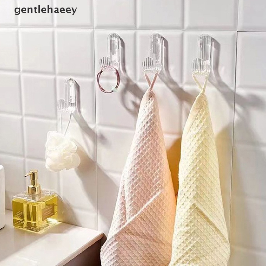 Giá Đỡ Treo Khăn Tắm / Chìa Khóa Gắn Tường Trong Suốt Không Cần Đục Lỗ