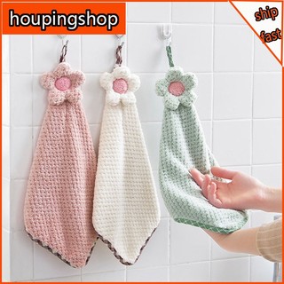 Khăn Lau Tay Treo Tường Hình Hoa Hướng Dương Lông Nhung Mềm Mại Thấm Hút Nước Tốt