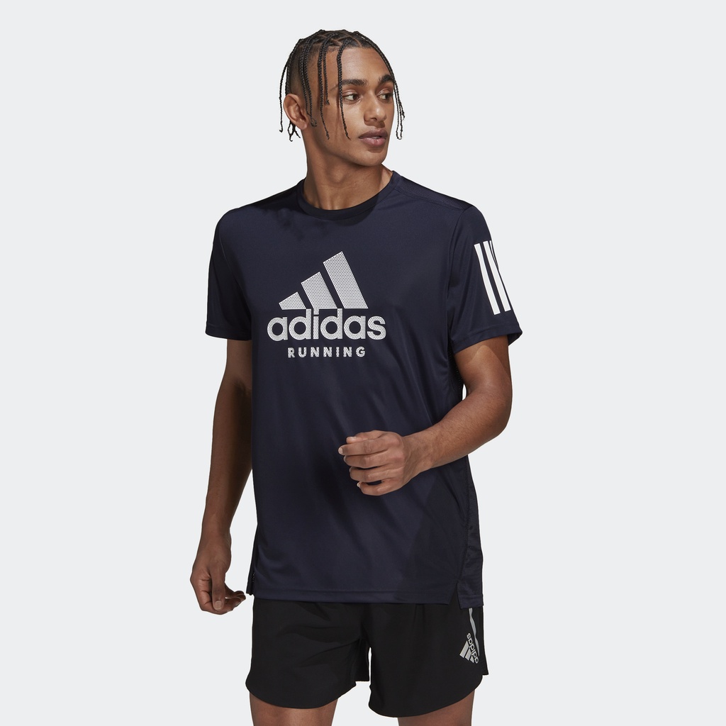 Adidas Chạy Áo Thun Ngắn Tay Chạy Bộ Graphic In-Line AEROREADY Own the Run Nam Màu xanh da trời HA4317