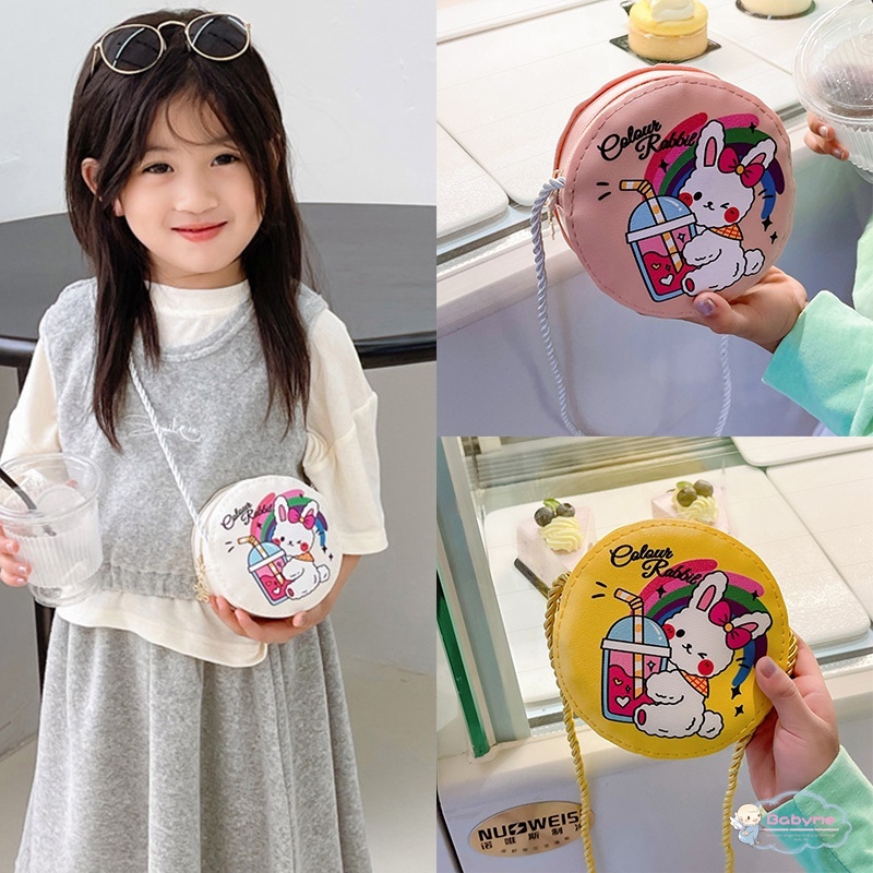 Túi Đeo Vai Bằng Da PU Hình Thỏ Hoạt Hình Trọng Lượng Nhẹ Phong Cách Hàn Quốc Cho Bé Gái