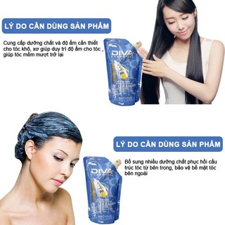 Kem ủ tóc COLLAGEN DIVA 500ml - Hấp tóc phục hồi hư tổn  - LM