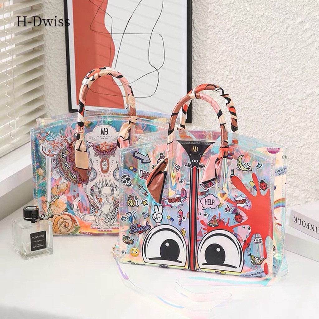 Túi Laser Hình Đôi Mắt To Màu Laser Thời Trang Cho Mẹ Và Bé