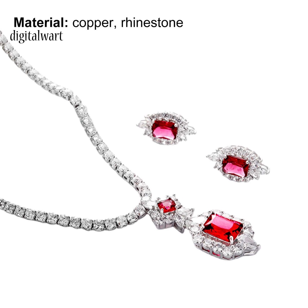 Kỹ Thuật Số| 1 Bộ Vòng cổ Và Bông Tai Đính Đá Khối Lập Phương Đặc Biệt Sang Trọng Thanh Lịch Cho Ngày Đặc Biệt