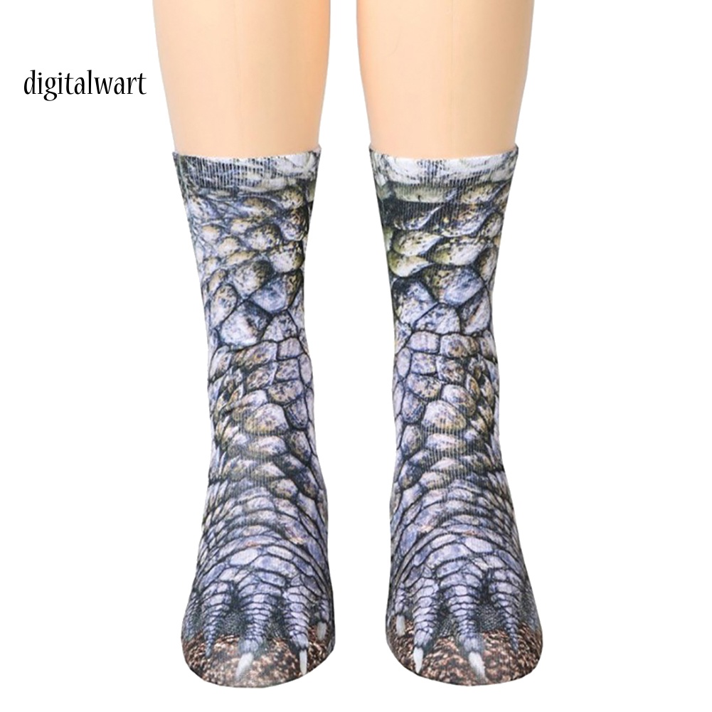 Kỹ Thuật Số| Vớ Cotton Đàn Hồi In Hình Bàn Chân Động Vật 3D Unisex Cho Người Lớn Trẻ Em