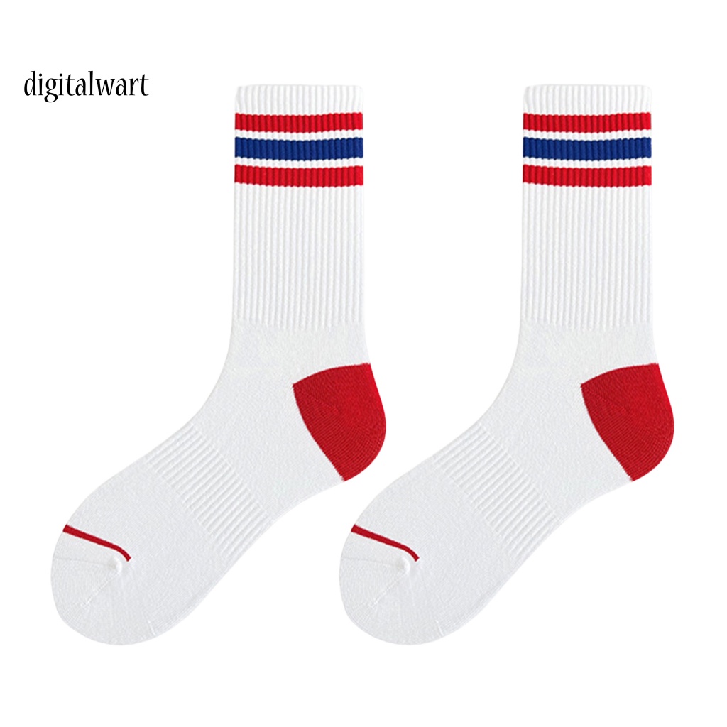 Kỹ Thuật Số| 1 Đôi Vớ Thể Thao Dài Bằng Vải Cotton Mềm Nhẹ Thoáng Khí Màu Tương Phản Nhanh Khô Độ Co Giãn Cao Cho Nam