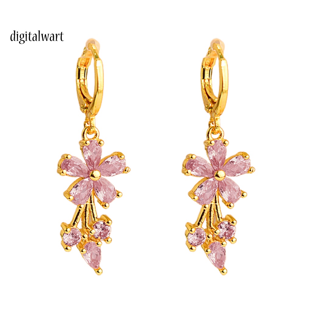 Kỹ Thuật Số| 1 Đôi Bông Tai Tròn Đính Đá Zircon Bằng Đồng Tinh Xảo Quyến Rũ Dành Cho Cuộc Sống Hàng Ngày