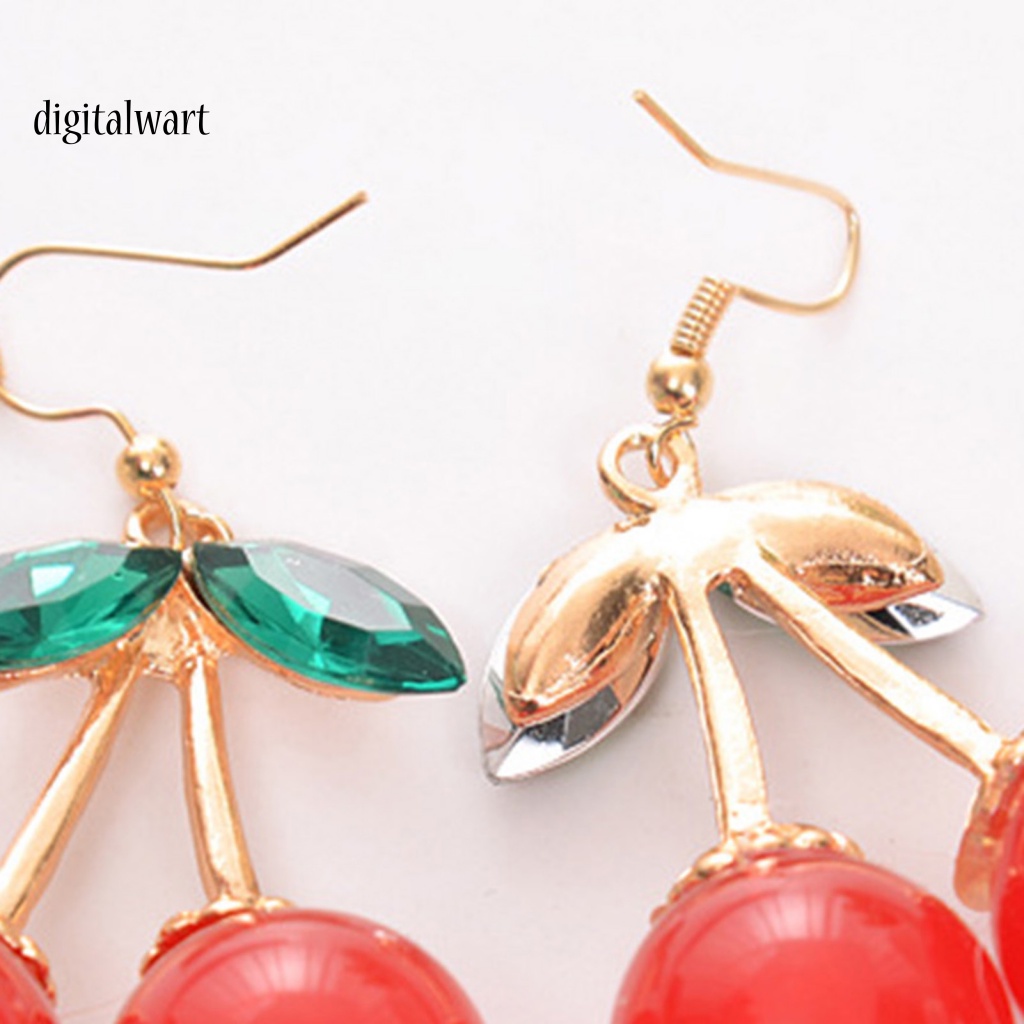 Kỹ Thuật Số| 1 Đôi Bông Tai Móc Hình Lá Cherry Lấp Lánh Lâu Trôi Thích Hợp Sử Dụng Hàng Ngày