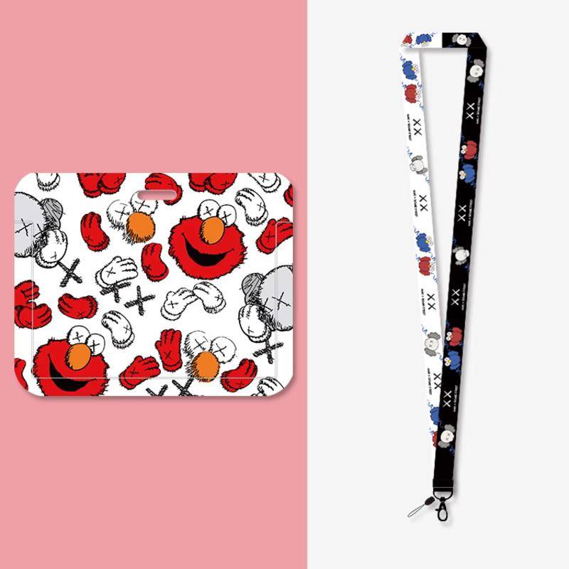 Vỏ Đựng Thẻ ID / Thẻ Sinh Viên Hình Nhân Vật Hoạt Hình Sesame Street Ngang Kèm Móc Khóa