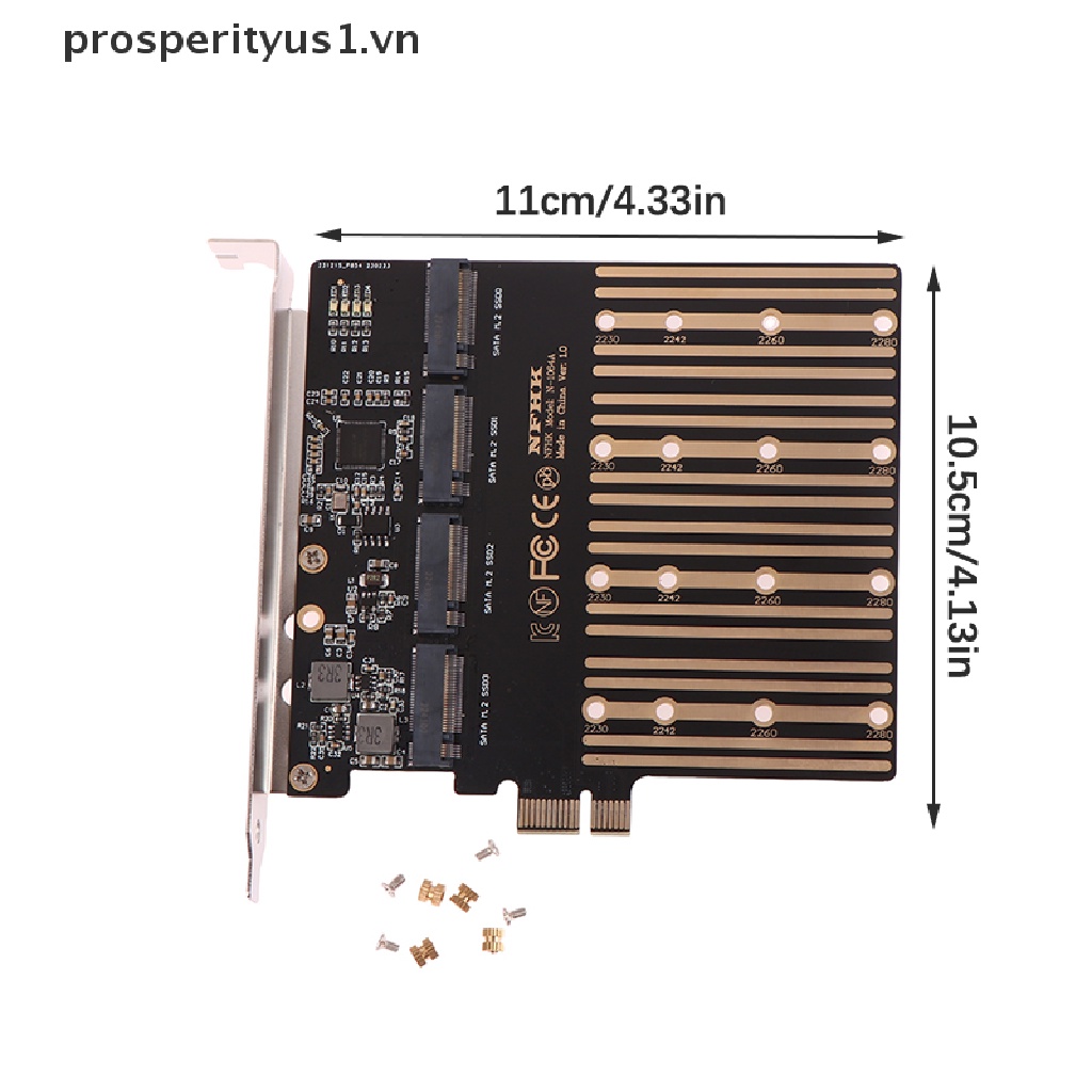 Adapter Chuyển Đổi PCIE 1 Sang M2 PCI Express X1 3.0 4 Cổng B Key M.2 NGFF SATA SSD