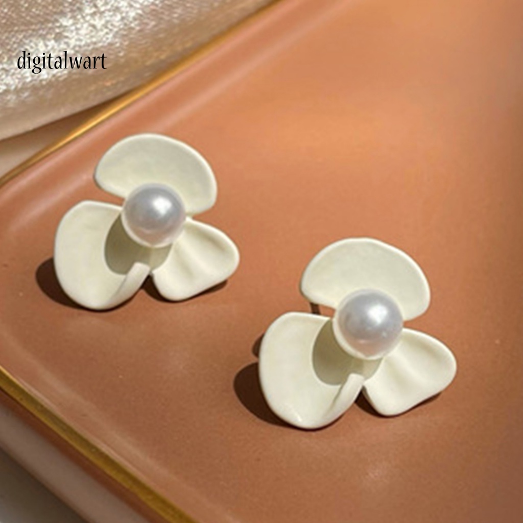 Kỹ Thuật Số| 1 Đôi Bông Tai Hình Hoa Đính Ngọc Trai Giả Màu Sáng Phong Cách Vintage Dành Cho Nữ
