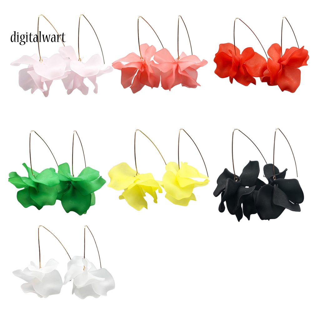 Kỹ Thuật Số| 1 Đôi Bông Tai Móc Hình Cánh Hoa Handmade Phong Cách Bohemian Thời Trang Cho Nữ