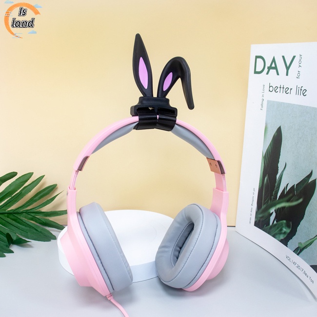 Phụ Kiện Trang Trí Tai Nghe Bằng Silicon Hình Tai Thỏ Dễ Thương