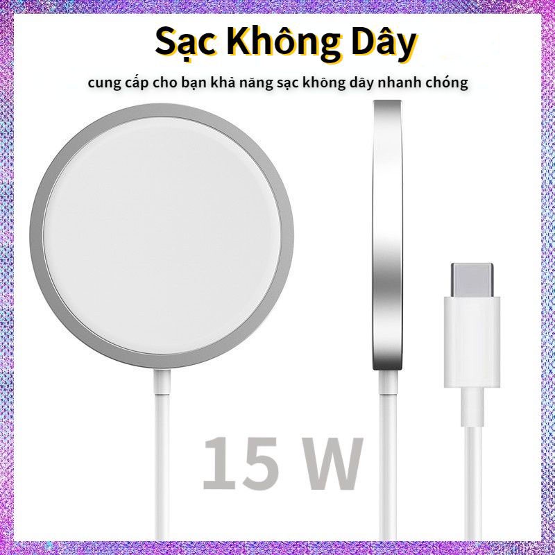 Sạc không dây IP táo Từ Tính 15W for IP 13 12 11 Pro Max Mini, Bộ Sạc nhanh Wireless Charger