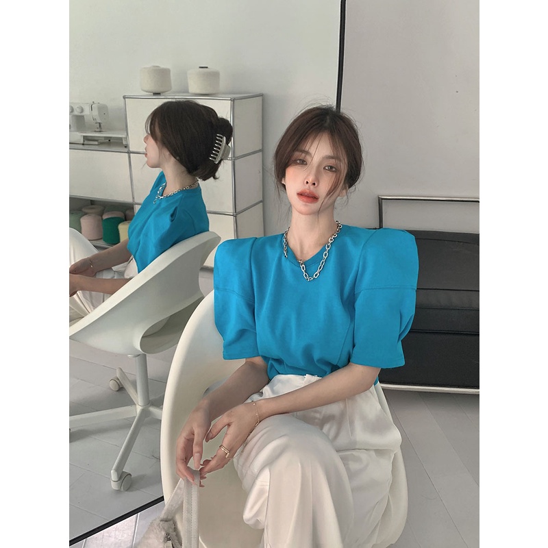 Áo Thun Tay Ngắn Dáng Rộng Phối Dây Xích Thời Trang Mùa Hè Cho Nữ