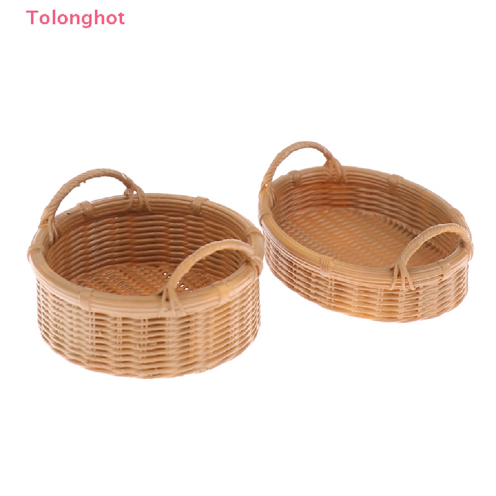 Giỏ Đựng Trái Cây / Bánh Mì Bằng Nhựa Resin Tỉ Lệ 1: 12 Trang Trí Nhà Búp Bê