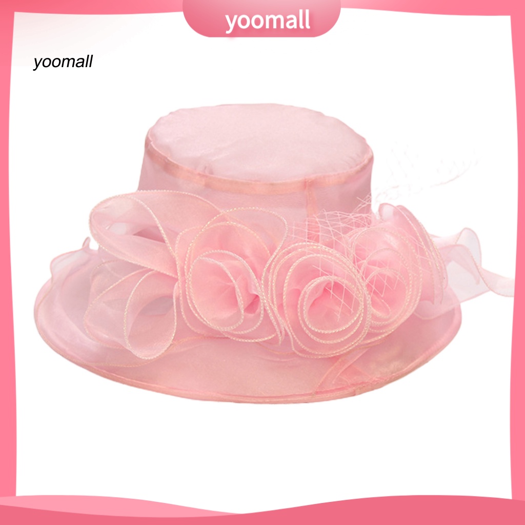 Yo / Mũ Rộng Vành Che Nắng Bán Trong Suốt Họa Tiết Hoa Bốn Cánh Thời Trang Mùa Hè Cho Nữ