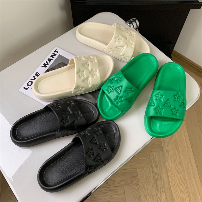 【EVEANOBQY】 Dép PVC Đi Trong Nhà Màu Trơn Phong Cách Mới Cho Cặp Đôi