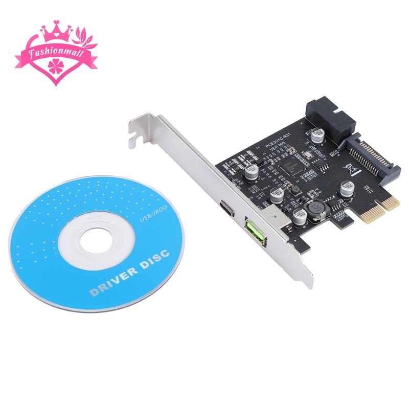 Card Mở Rộng PCI-E USB3.1 Type-C D72020 Chip 19PIN BC1.2 Sạc Nhanh Thẻ