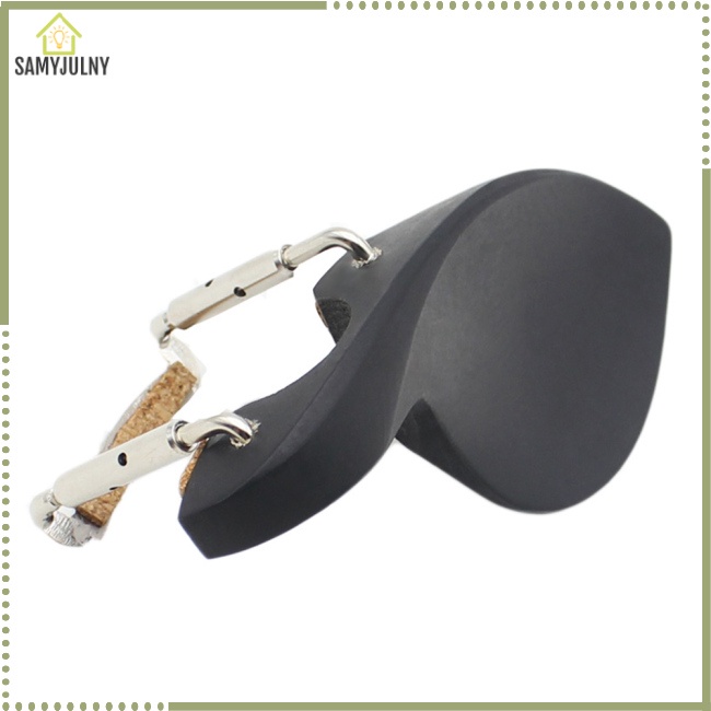 Đệm Tựa Cằm Bằng Gỗ Màu Đen Kèm Ốc Vít Bần Bạc Chuyên Dụng Cho Đàn Violin 4 / 4