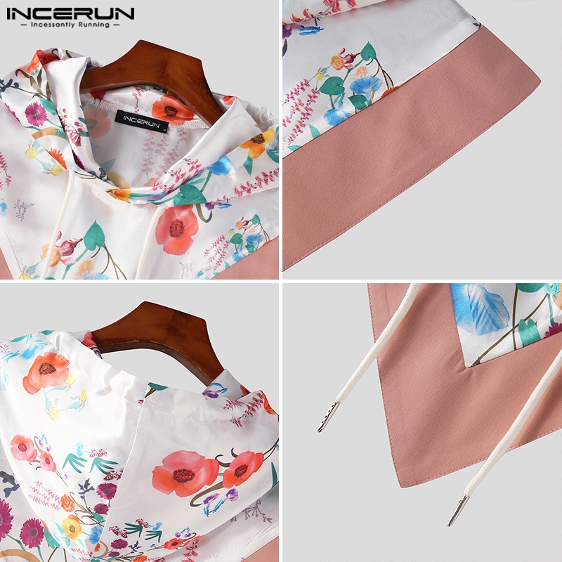 Áo Choàng Ngắn Có Mũ Trùm Đầu Hình Tam Giác INCERUN Hoa