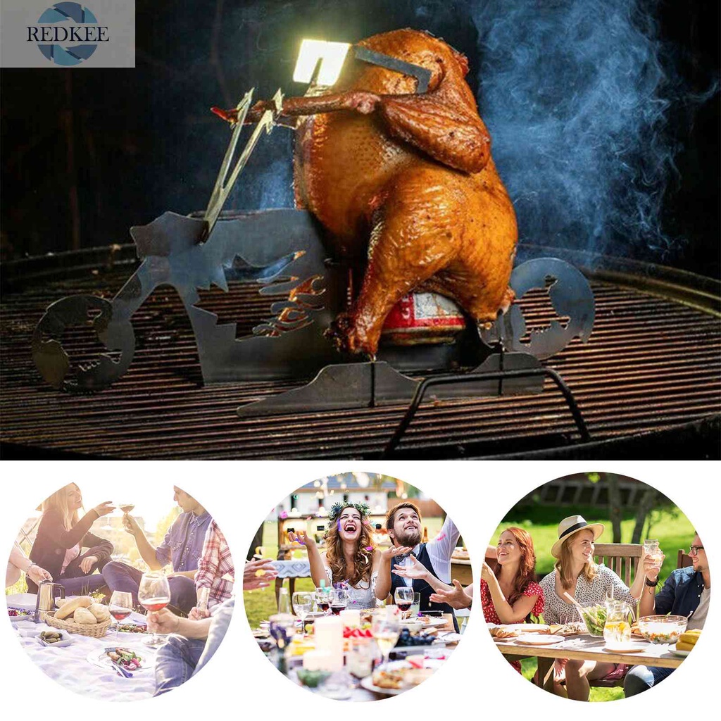 Giá Đỡ Gà / Nướng BBQ Gắn Xe Mô Tô Tiện Dụng