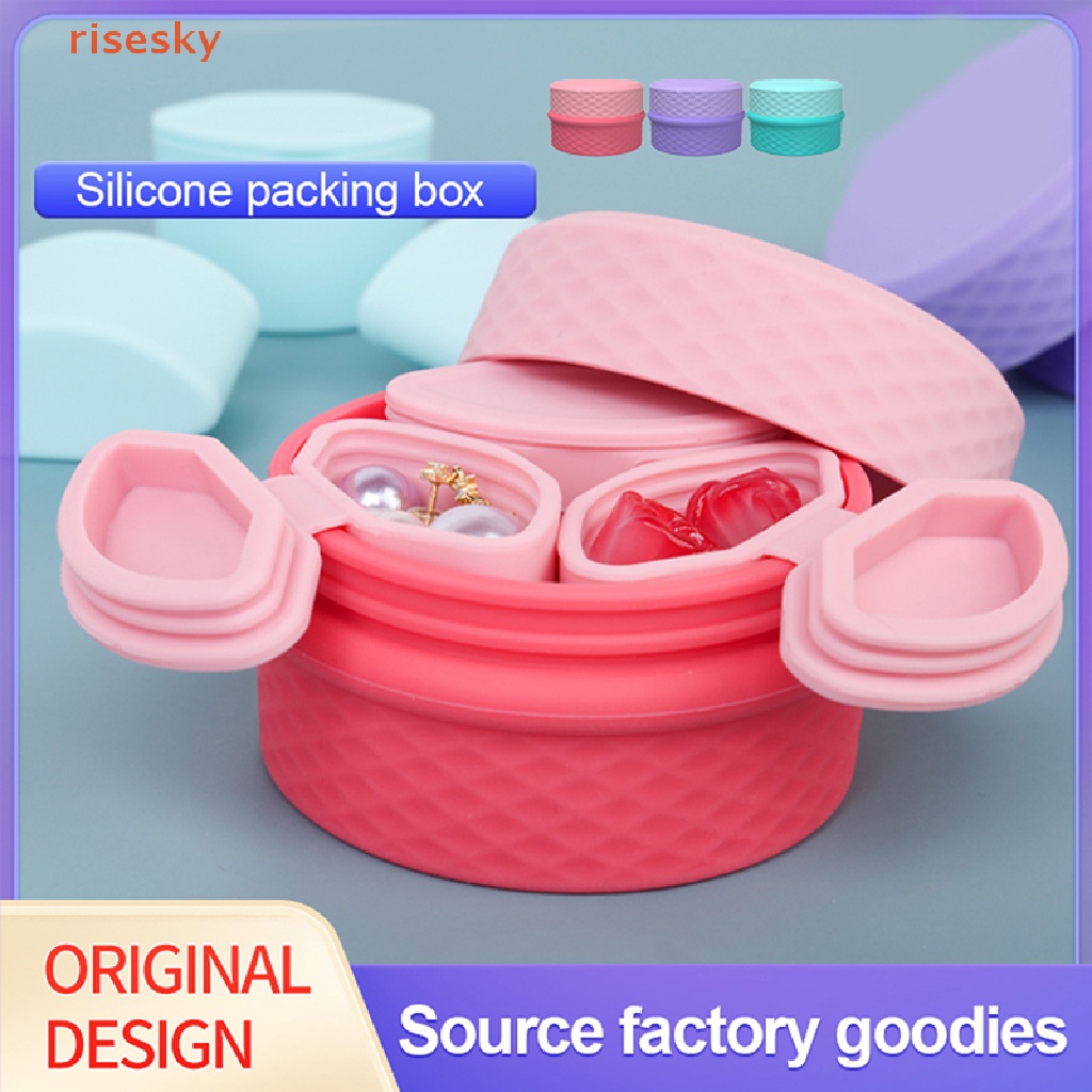 Hộp Đựng Trang Sức 3 Trong 1 Bằng Silicone Tiện Dụng Mang Theo Du Lịch