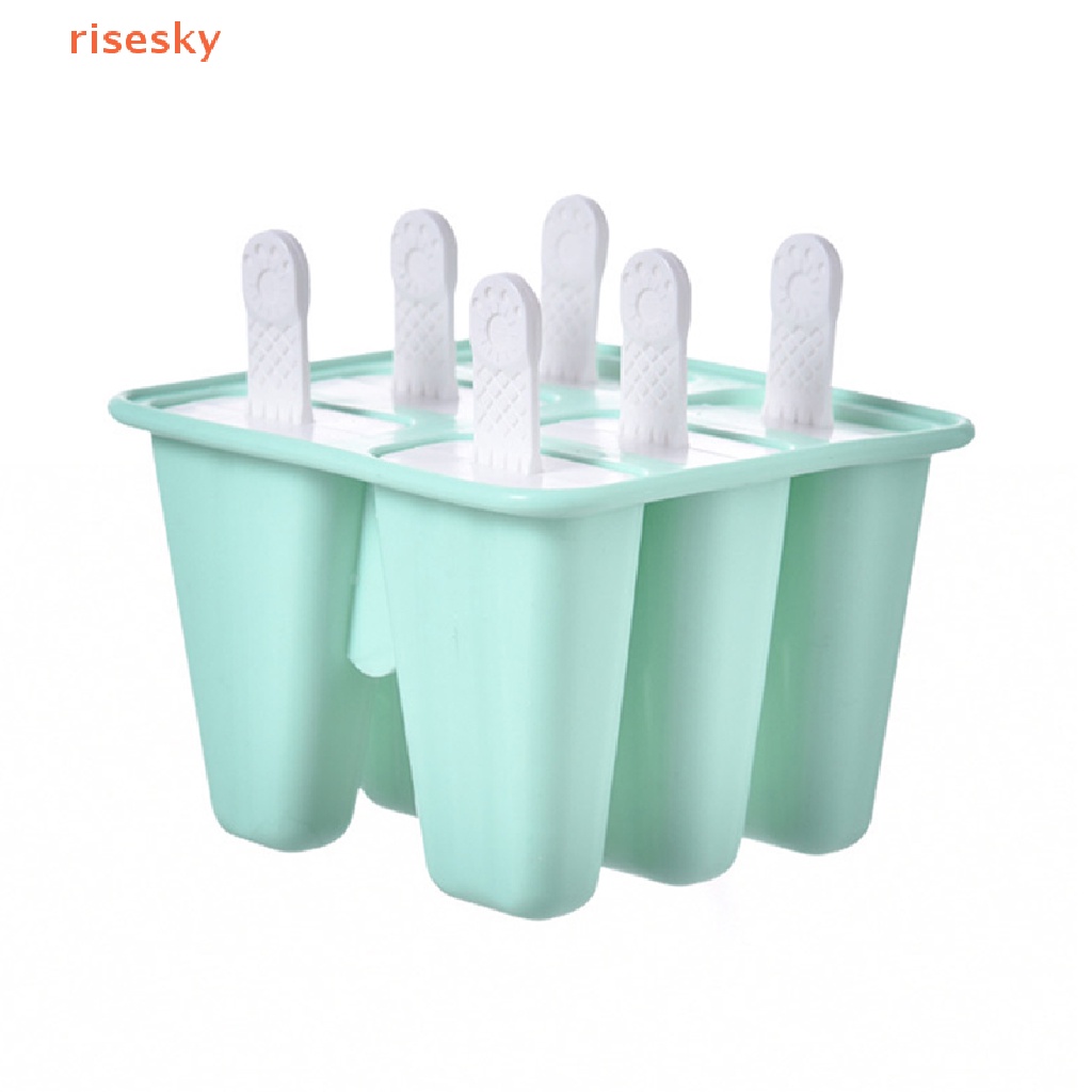 Khuôn Silicone Làm Kem Que 6 Lỗ DIY Tiện Dụng