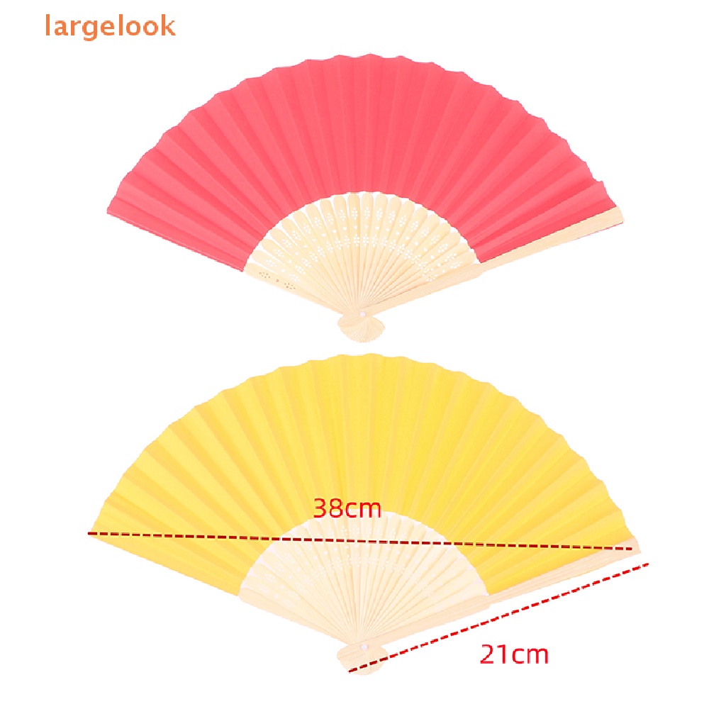 Quạt Xếp Cầm Tay Phong Cách Trung Hoa Cổ Điển Màu Sắc Trơn Dùng Để Trang Trí Tiệc Cưới