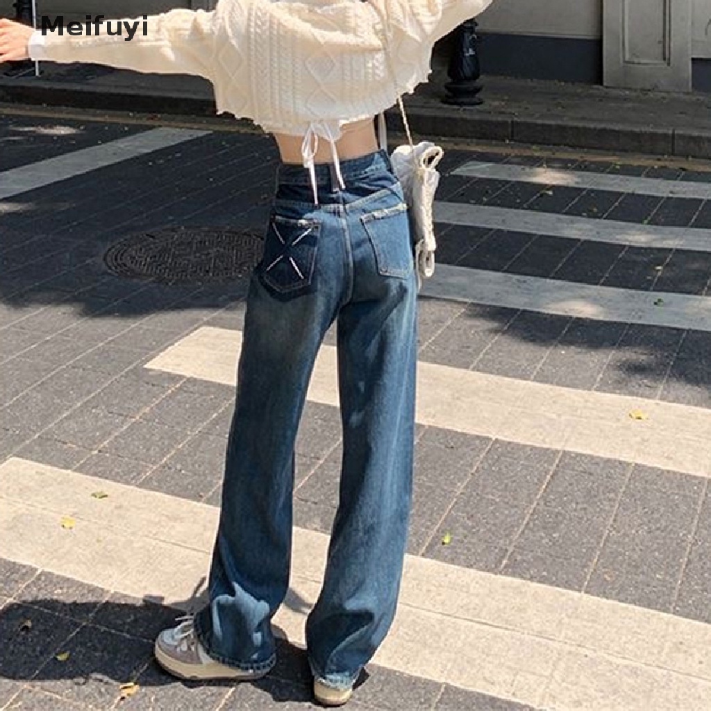 Quần Jeans Ống Rộng Phong Cách Vintage Thời Trang Cho Nữ Y2k