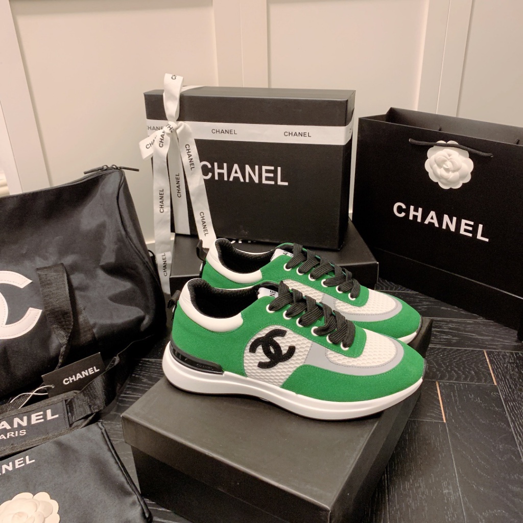 CER5 CHAN EL 2023 spring new white shoes sneakers genuine leather lace-up mesh casual women's shoes
