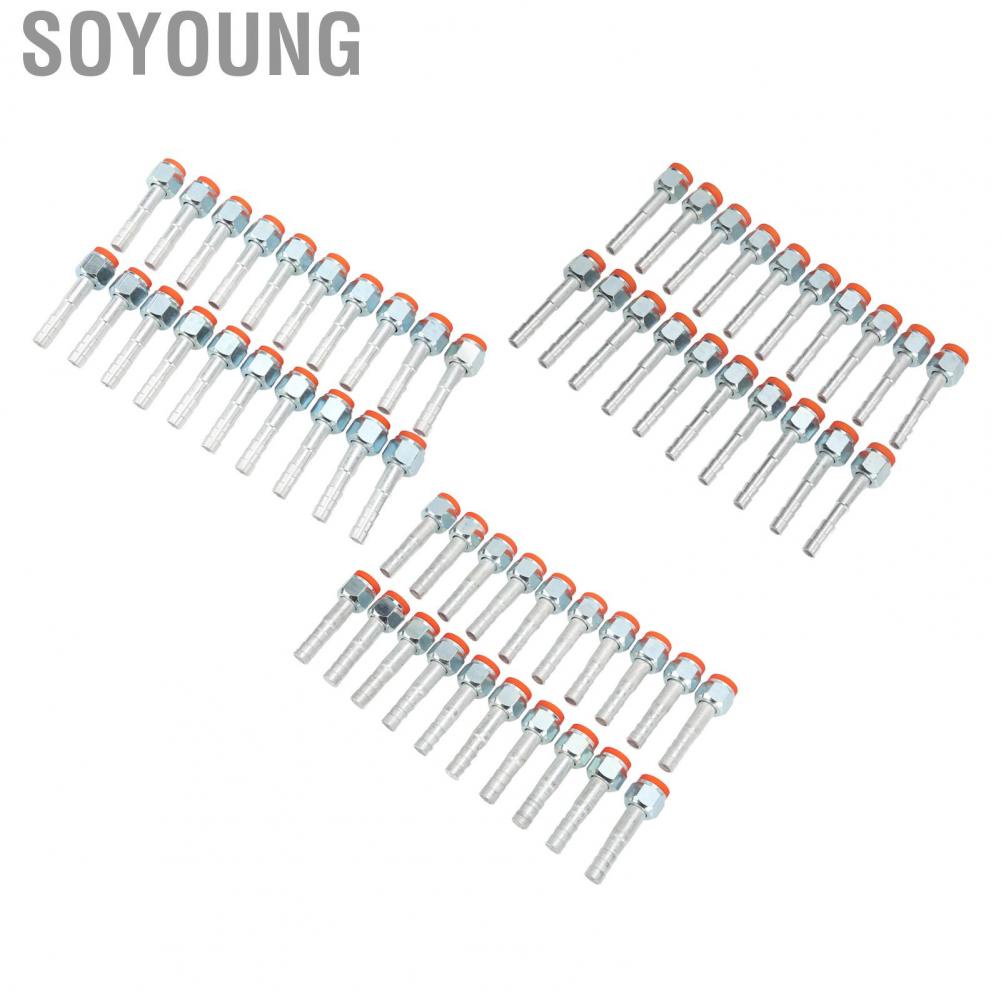 Soyoung Refrigerant Hose Barb Connector  Rugged Structure 20PCS High Strength Rustproof AC Fitting for Engineering Vehicles Cars