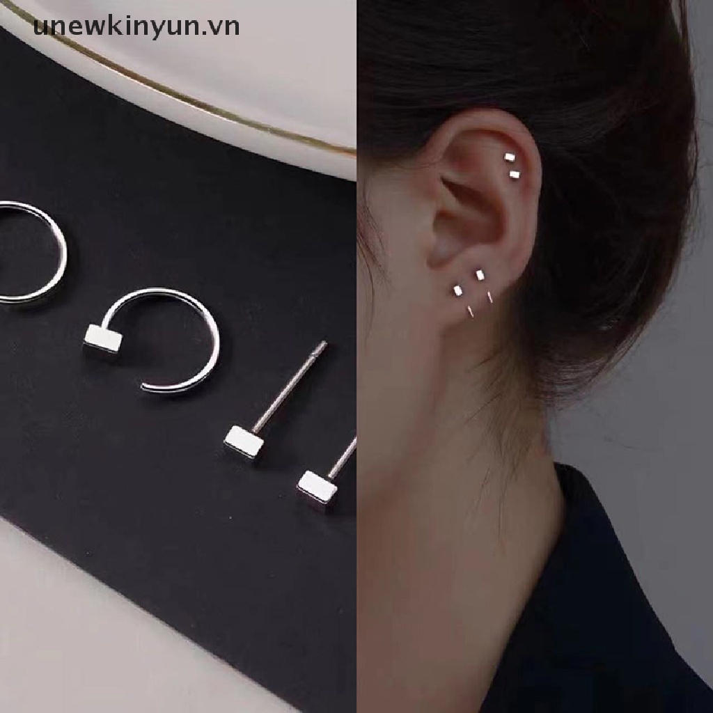 1 Cặp Khuyên Tai Móc Xỏ Lỗ Thiết Kế Tinh Tế Thời Trang