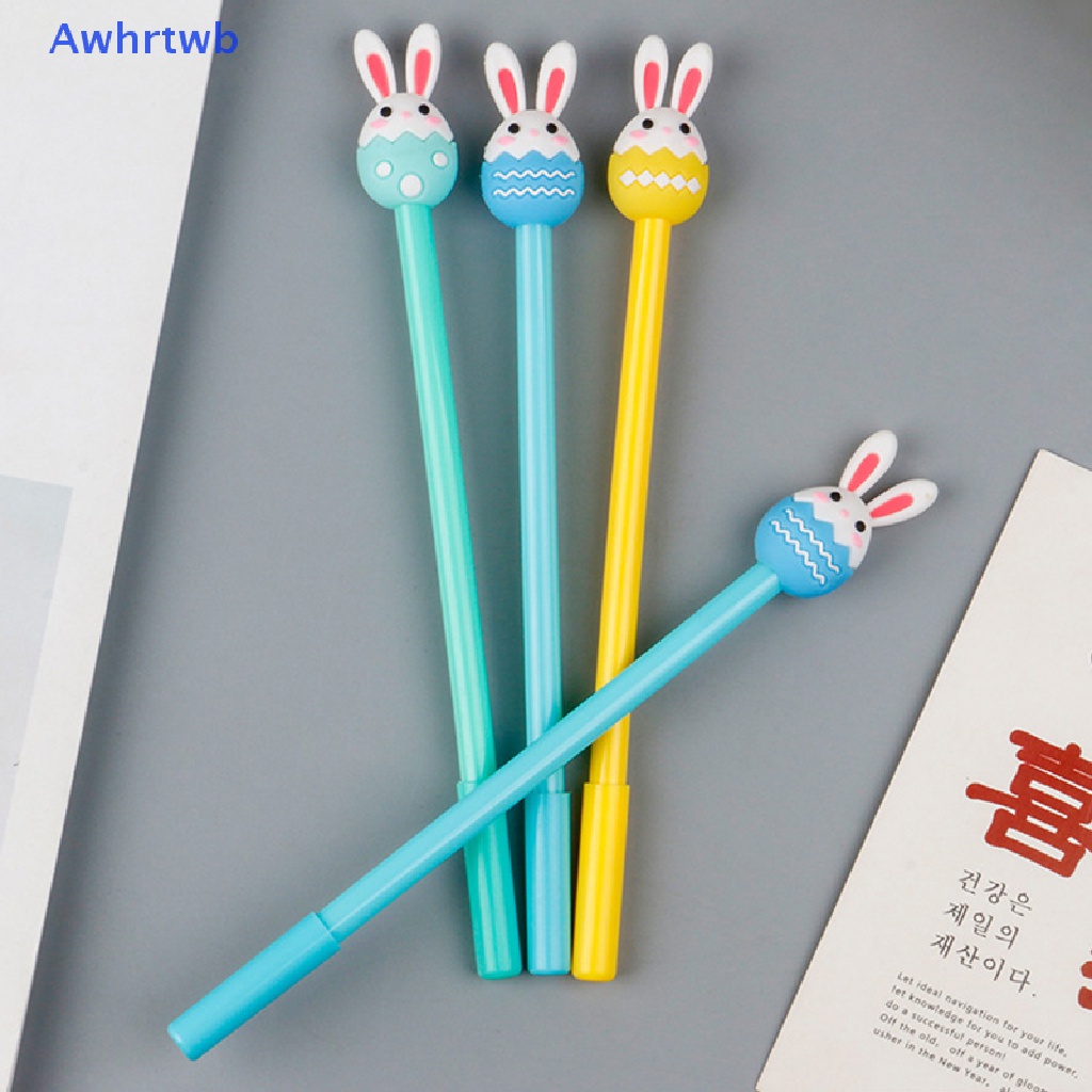 Set 3 Bút Mực Gel Ngòi 0.5mm Hình Thỏ Trứng Phục Sinh Dễ Thương Mới