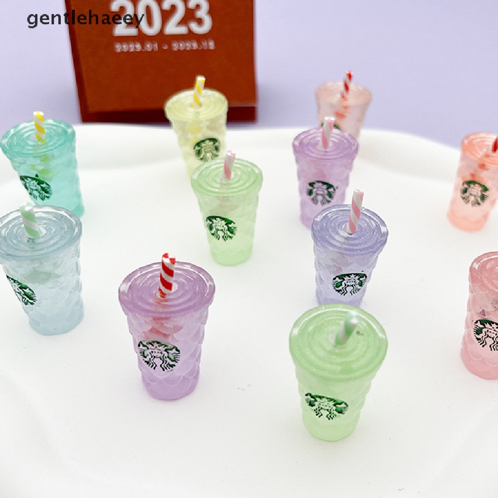 Set 2 Cốc Nước Dạ Quang Bằng Nhựa Resin Thu Nhỏ Dùng Để Trang Trí